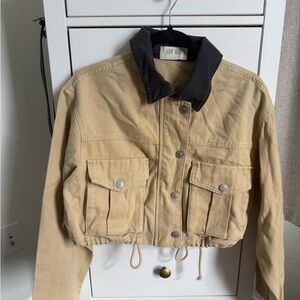 Lov Mor Size Small Cropped tan jean jacket
